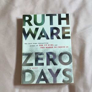 Ruth Ware "Zero Days" Hardcover Book - Mint Green & Black Cover